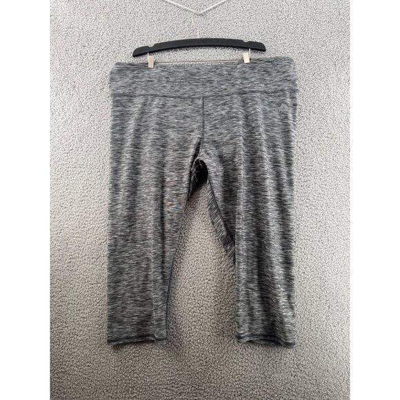 RBX Womens Plus Size 3X Gray Capri Leggings Activewear Heathered - Picture 1 of 6